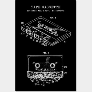 Tape Cassette Patent White Posters and Art